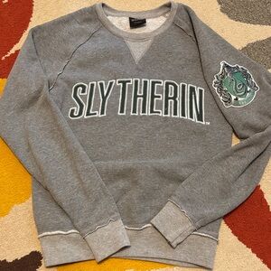Harry Potter Slytherin Gray Fleece Pullover Shirt
